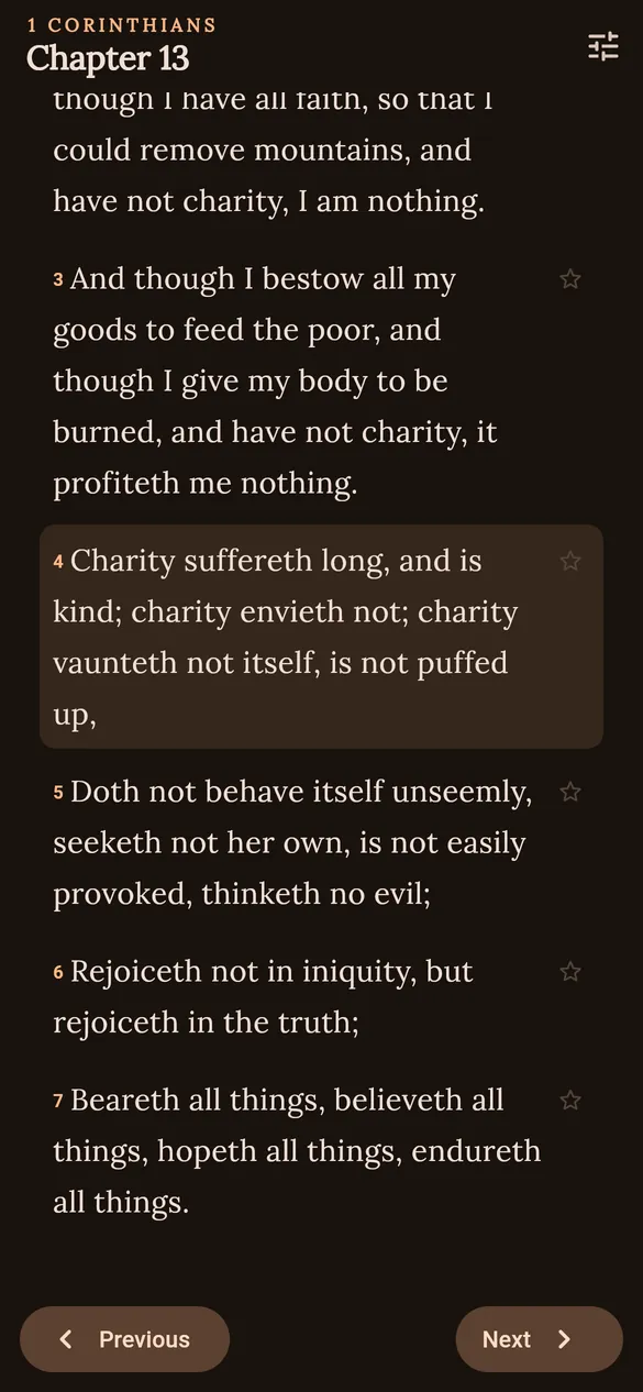 Lamp chapter reader in dark mode