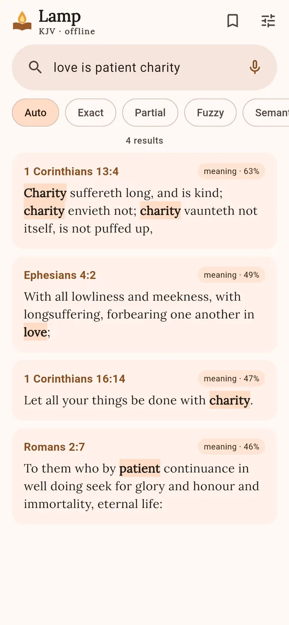 Lamp search results for love is patient